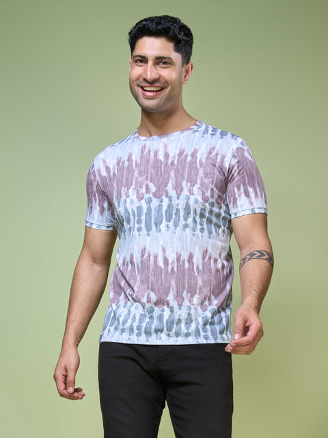 Buy Truedesign Barlow Round Neck Tshirt Grey & Purple Online