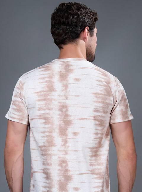 Buy Truedesign Bloom Half Sleeve Tees Brown & White Cream Online