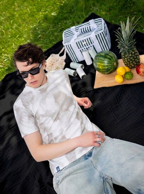 Buy Truedesign Bloom Half Sleeve Tees Green & White Cream Online