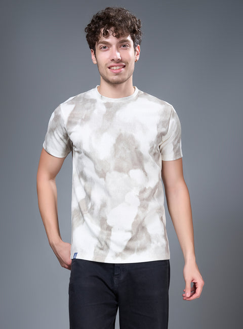Buy Truedesign Bloom Half Sleeve Tees Green & White Cream Online