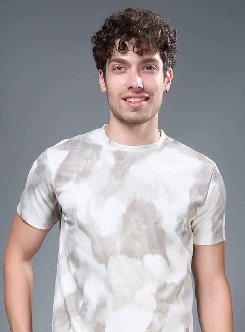 Buy Truedesign Bloom Half Sleeve Tees Green & White Cream Online