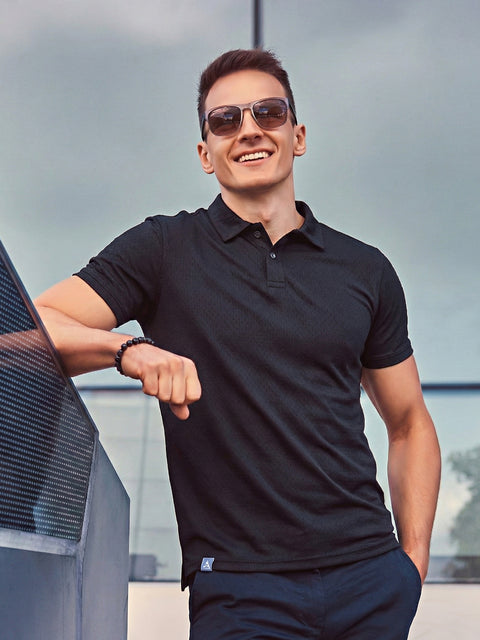 Buy Chrono Polo Tshirt Pitch Black Truedesign