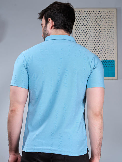 Buy Citreon Soild Polo Tshirt Canary Blue Truedesign