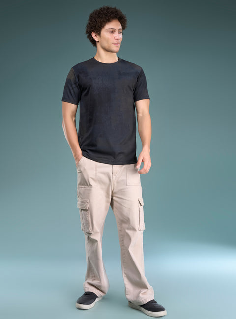Buy Truedesign Curio Half Sleeve Tees Pitch Black Online