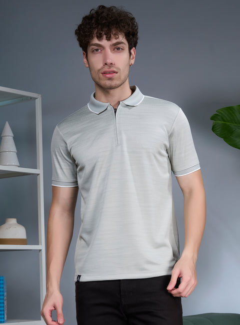 Buy Deltin Polo Tshirt  Silver Green Truedesign