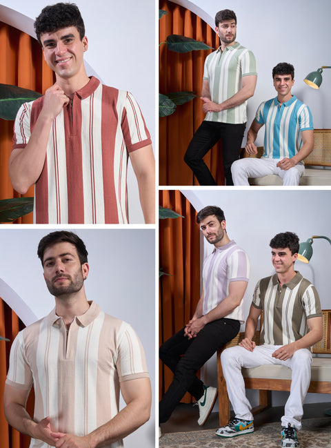 Buy Fig Striped Polo Tshirt Truedesign