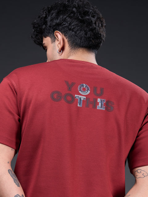 Buy Truedesign Fiji Round Neck Tshirt Deep Maroon Online