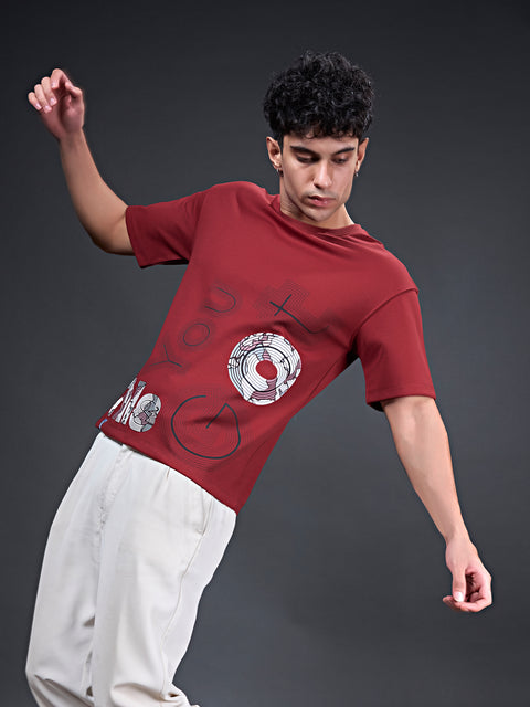 Buy Truedesign Fiji Round Neck Tshirt Deep Maroon Online
