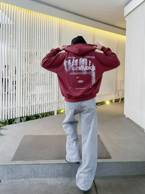 Buy Truedesign Fomo Hoodies Bordeaux Wine Online