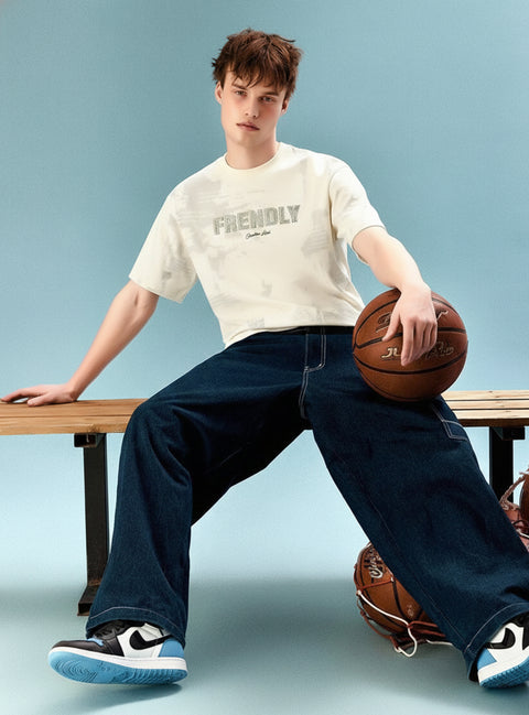 Buy Truedesign Horizon Half Sleeve Tees Ivory Beige Online