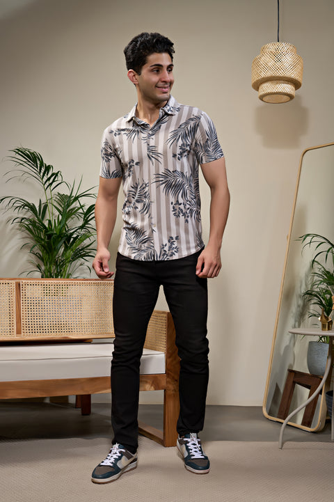 Buy Ibiza Polo Tshirt AOP Brown & Beige Truedesign