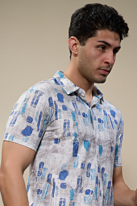 Buy Ibiza Polo Tshirt AOP Pine Green & Blue Truedesign