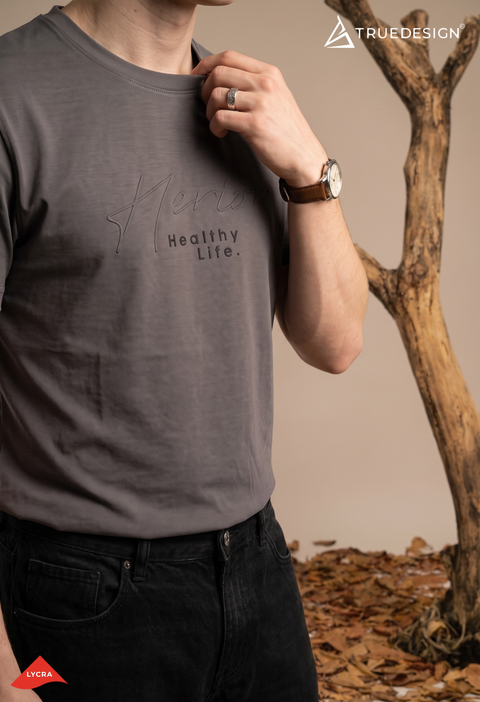 Buy Truedesign Ignis Round Neck Tshirt Coin Grey Online
