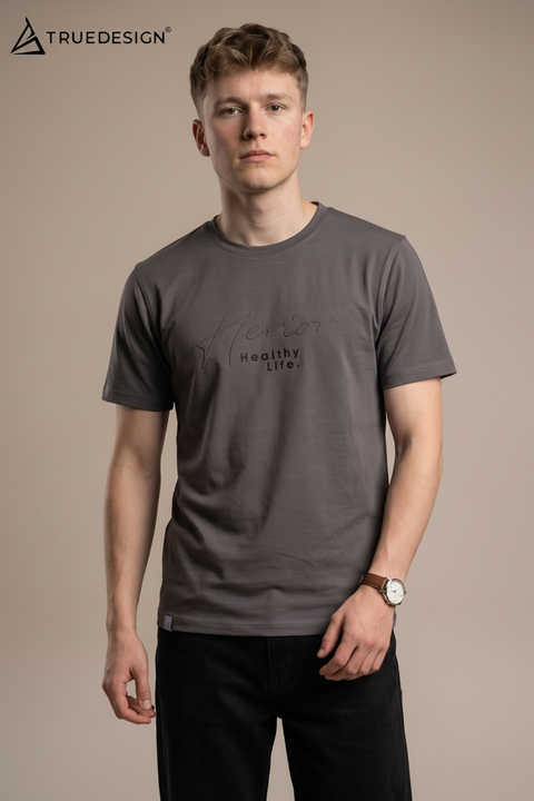Buy Truedesign Ignis Round Neck Tshirt Coin Grey Online