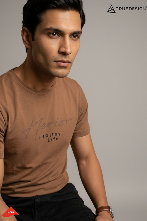 Buy Truedesign Ignis Round Neck Tshirt Feather Brown Online