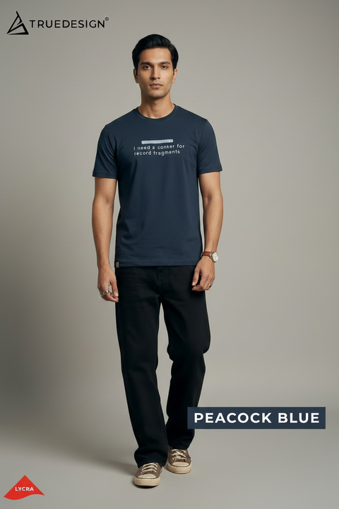 Buy Truedesign Ignis Round Neck Tshirt Peacock Blue Online