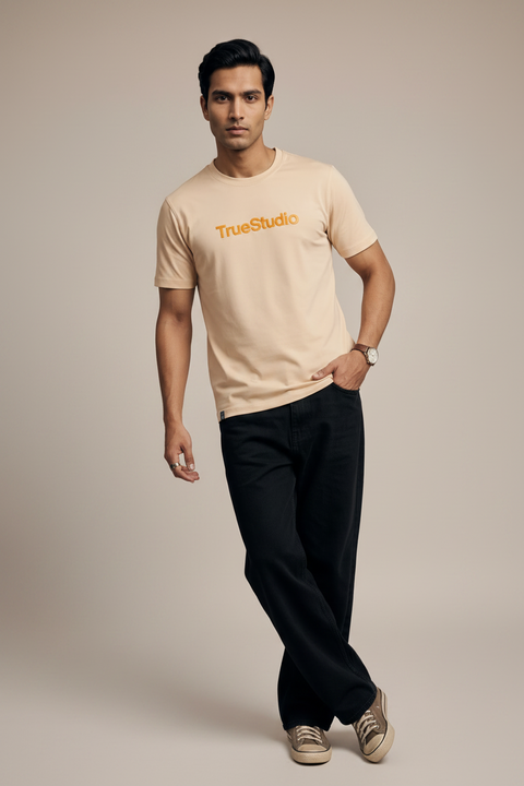 Buy Truedesign Ignis Round Neck Tshirt Pearl Beige Online