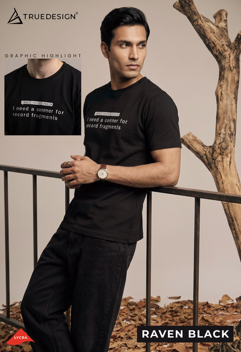 Buy Truedesign Ignis Round Neck Tshirt Raven Black Online