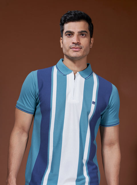 Buy Impetus Polo Tshirt Blue & Green Truedesign