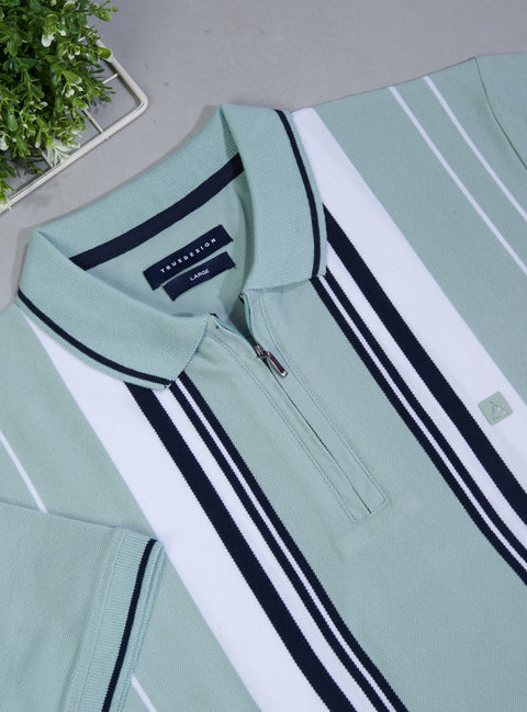 Buy Impetus Polo Tshirt Dim Green & White Truedesign