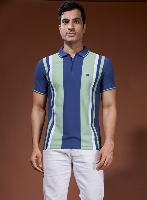 Buy Impetus Polo Tshirt Pine Green & Blue Truedesign