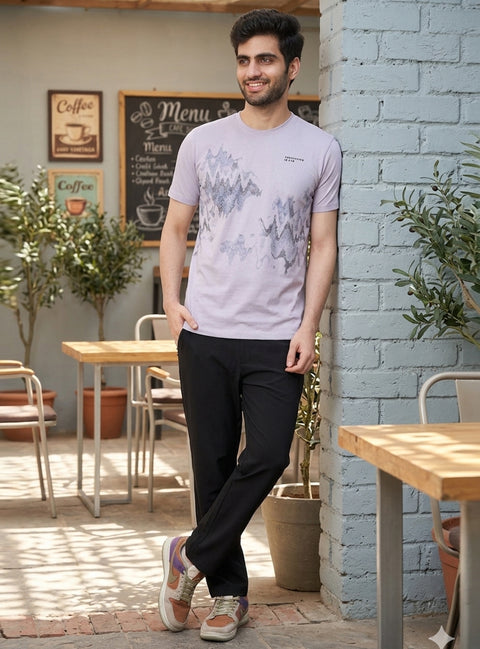 Buy Truedesign Java Round Neck Tshirt Pale Lilac Online