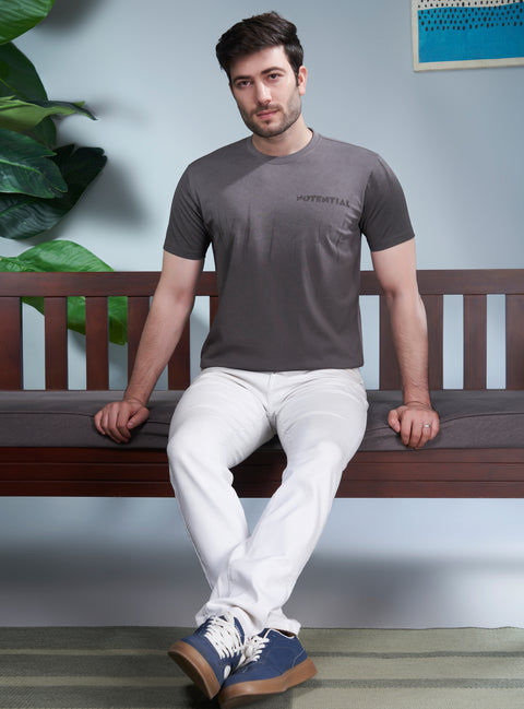 Buy Truedesign Java Round Neck Tshirt Smokey Grey Online