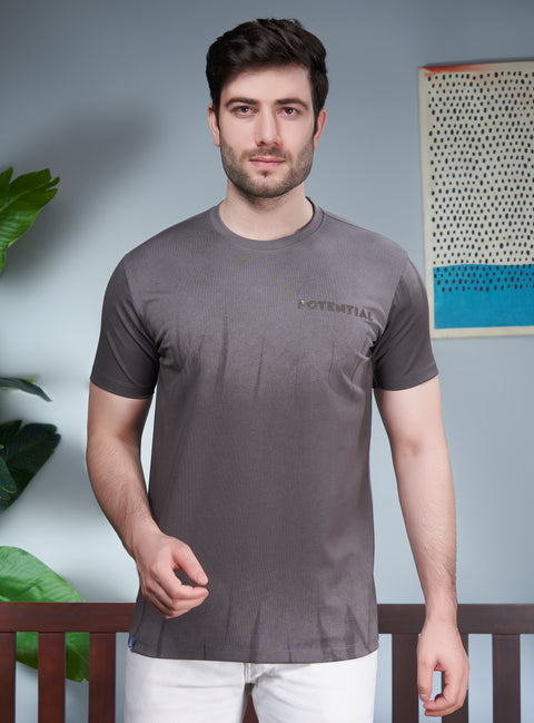 Buy Truedesign Java Round Neck Tshirt Smokey Grey Online