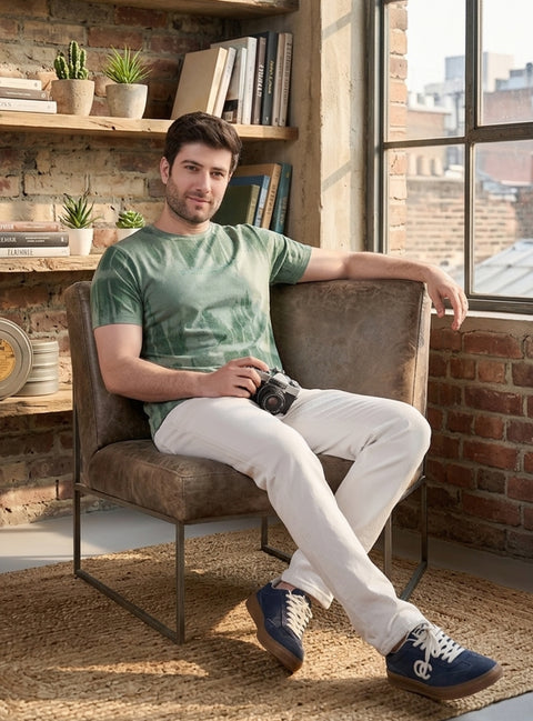 Buy Truedesign Java Round Neck Tshirt Xanadu Green Online