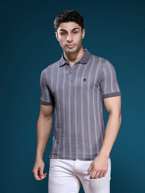 Buy Linear Polo Tshirt Davys Grey Truedesign