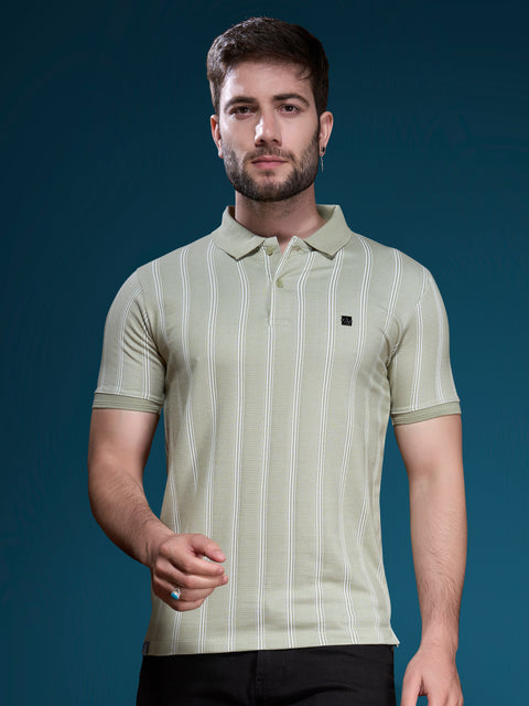 Buy Linear Polo Tshirt Light Olive Truedesign