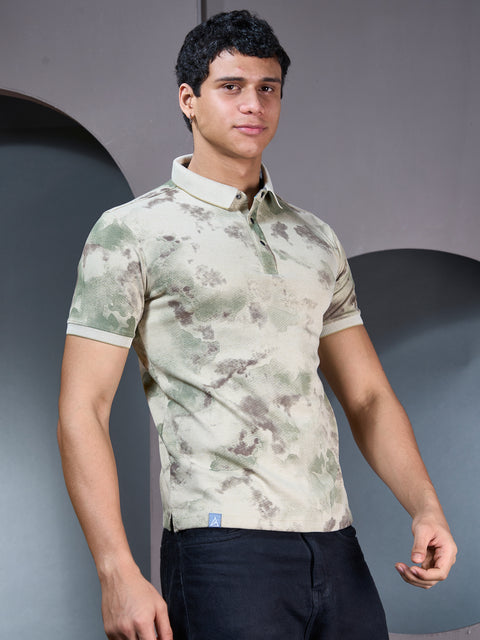 Buy Macro Polo Tshirt AOP Oyster Yellow Truedesign