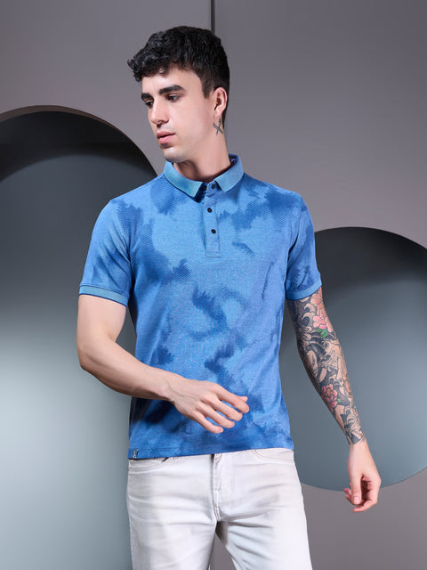Buy Macro Polo Tshirt AOP Sapphire Blue Truedesign