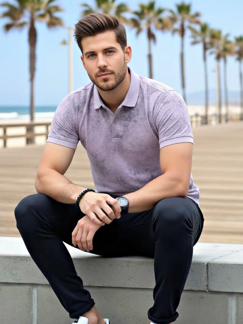 Buy Macro Polo Tshirt AOP Thistle Purple Truedesign