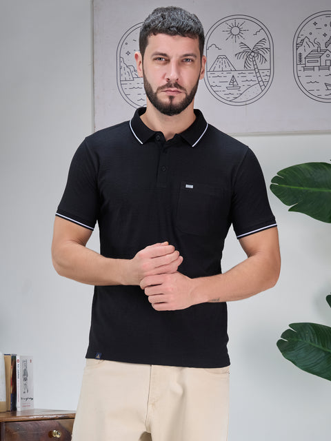 Buy Marble Polo Tshirt Soild Asphalt Black Truedesign