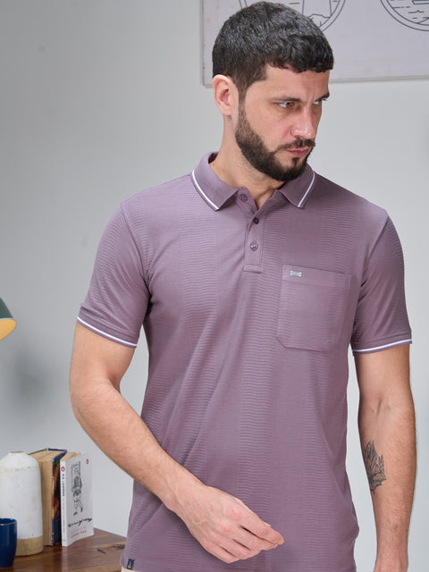 Buy Marble Polo Tshirt Soild Old Lavender Truedesign