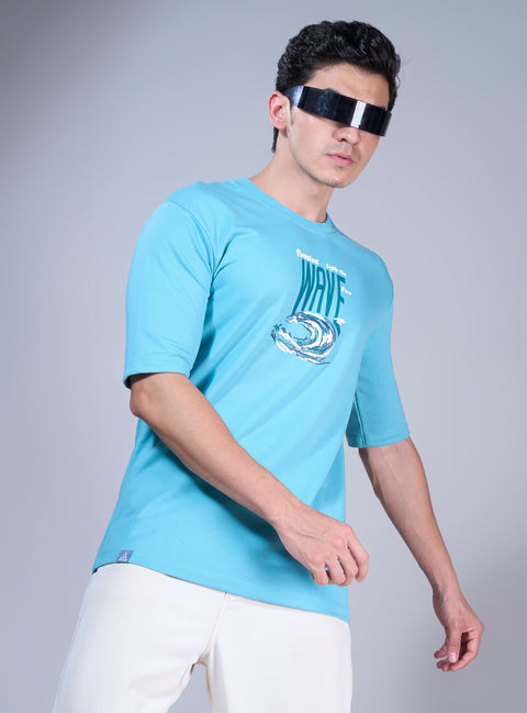 Buy Truedesign Mars Half Sleeve Tees Celeste Blue Online