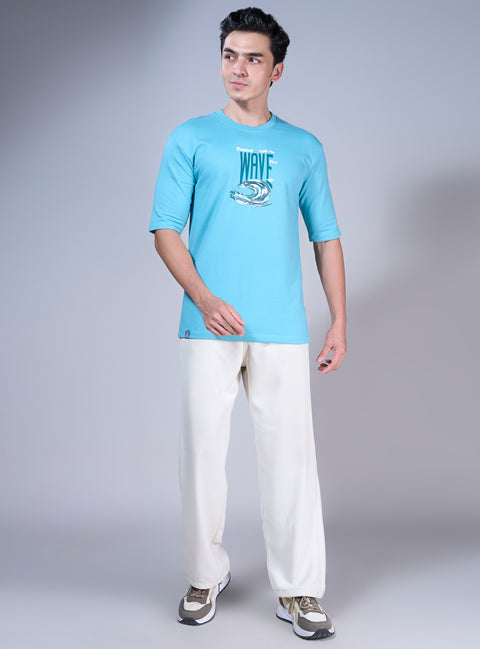 Buy Truedesign Mars Half Sleeve Tees Celeste Blue Online