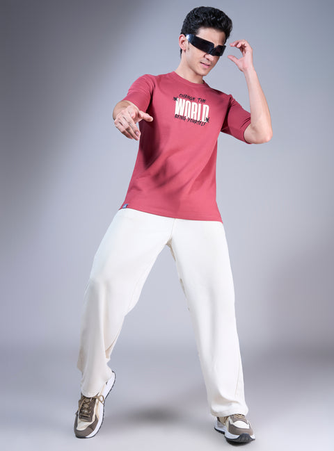 Buy Truedesign Mars Half Sleeve Tees Cordovan Red Online