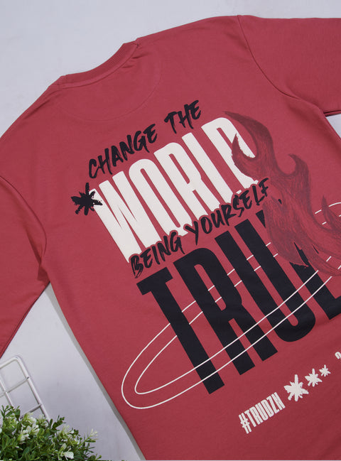 Buy Truedesign Mars Half Sleeve Tees Cordovan Red Online