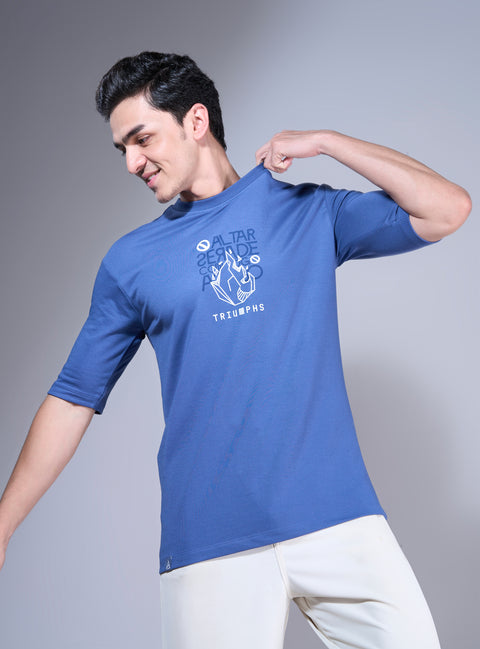 Buy Truedesign Mars Half Sleeve Tees Glaucous Blue Online