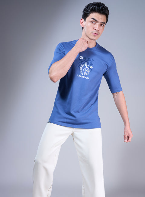 Buy Truedesign Mars Half Sleeve Tees Glaucous Blue Online