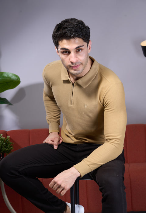 Buy Milan Soild Polo Tshirt Pale Gold Truedesign