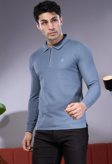 Buy Milan Soild Polo Tshirt Stone Blue Truedesign