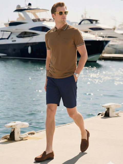 Buy Muse Polo Tshirt Taupe Brown Truedesign