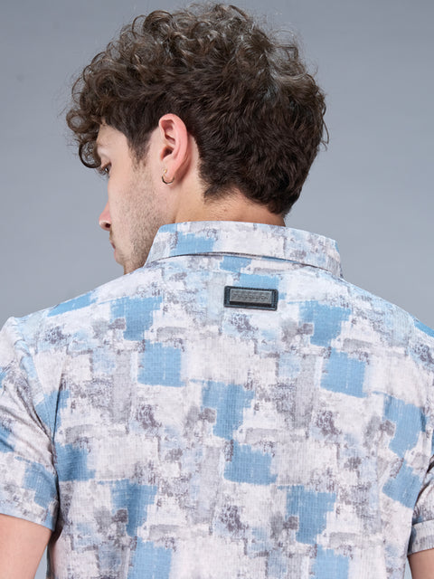 Buy Nero Polo Tshirt AOP Blue & Grey Truedesign