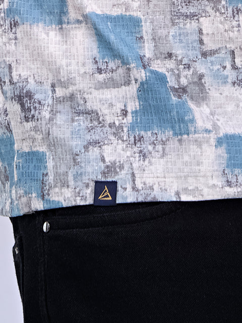 Buy Nero Polo Tshirt AOP Blue & Grey Truedesign