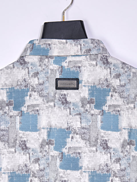 Buy Nero Polo Tshirt AOP Blue & Grey Truedesign
