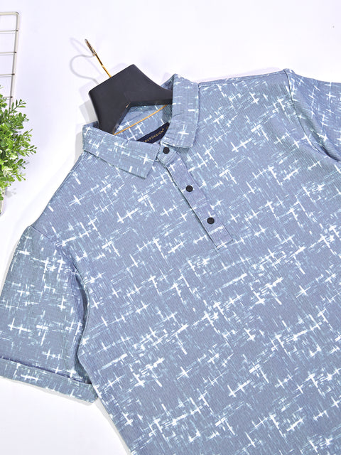 Buy Nero Polo Tshirt AOP Blue Truedesign