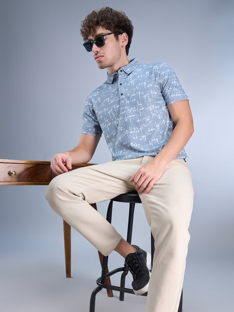 Buy Nero Polo Tshirt AOP Blue Truedesign